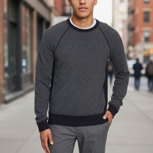 NWT Vince Cashmere sweater Birdseye raglan crewneck wool Blend‎ Heather grey xxl